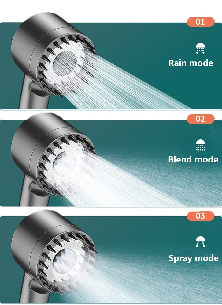 Generic Handheld Filtered Massage Shower Head with Bracket, Enjoy High Pressure, Impurity Removal, Hair Fall Prevention, and 3 Soothing Spray Modes.  - Image 4
