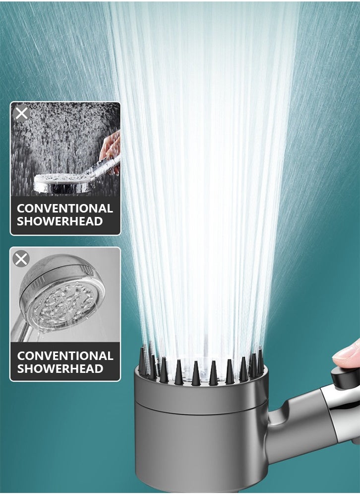 Generic Handheld Filtered Massage Shower Head with Bracket, Enjoy High Pressure, Impurity Removal, Hair Fall Prevention, and 3 Soothing Spray Modes.  - Image 3