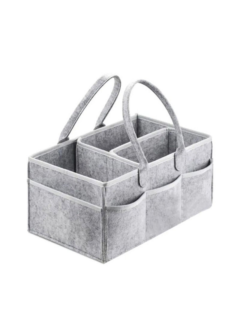 Foldable, Portable Printed Baby Diaper Caddy Storage Organizers - Grey - Image 1