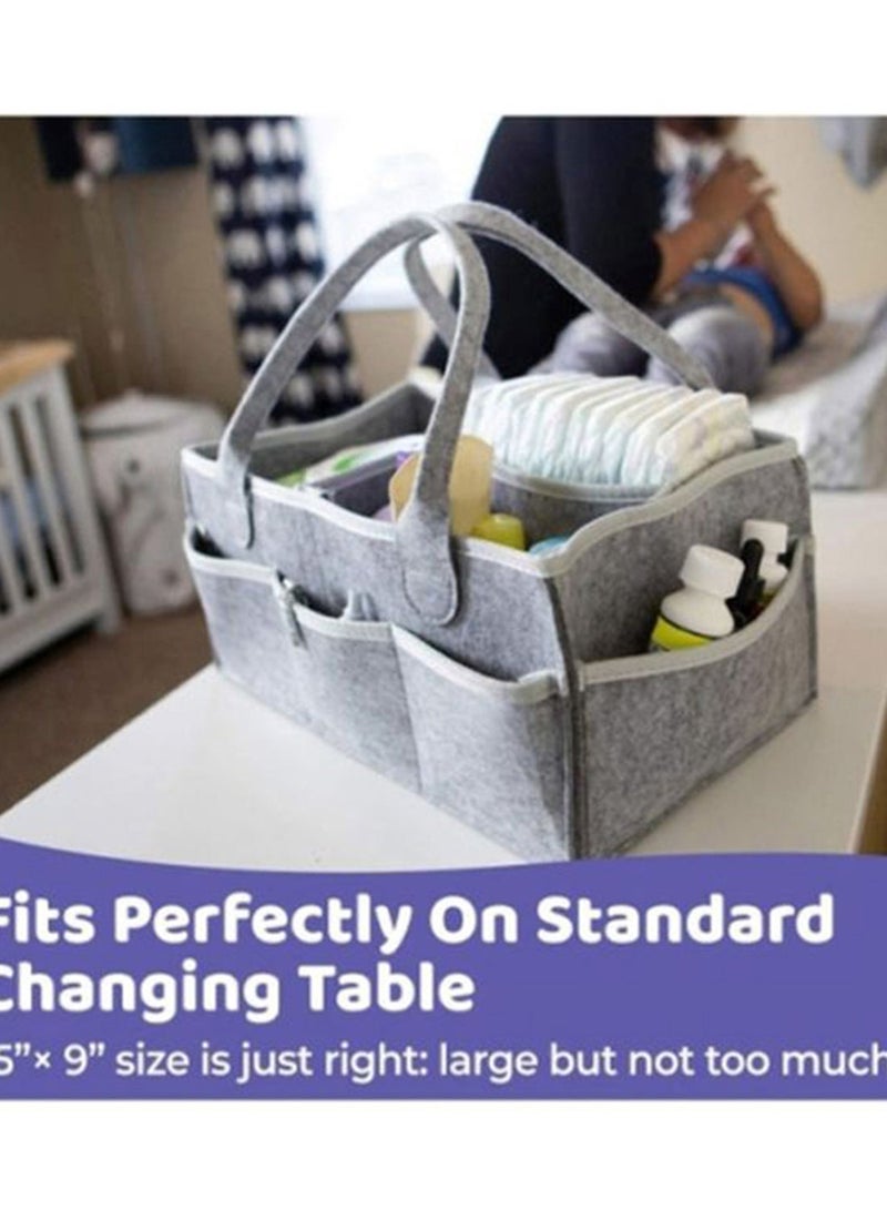 Foldable, Portable Printed Baby Diaper Caddy Storage Organizers - Grey - Image 3
