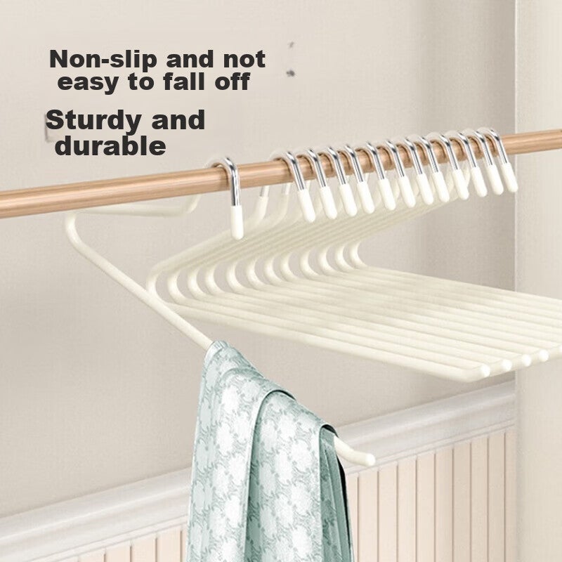 Siwangongli Stainless Steel Pants Hanger, Non-Slip Goose-Shaped Seamless Trouser Hanger, Multifunctional Pants Storage Rack, 10 White Pieces - Image 1