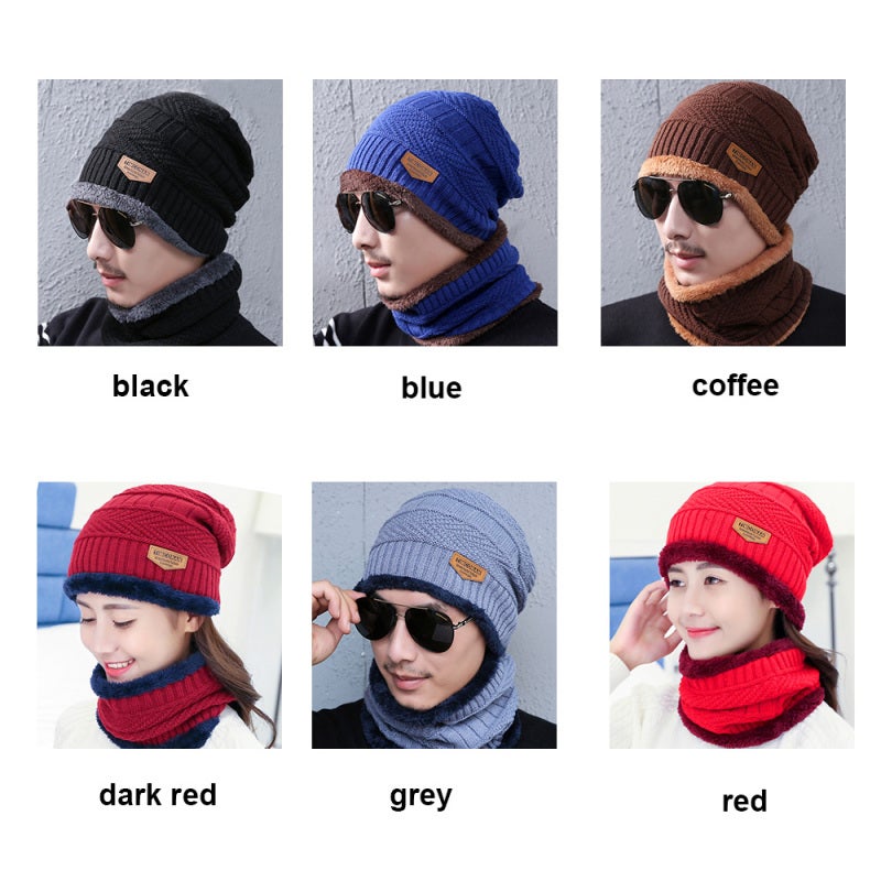 Warm Hat: Dark Red Thicker Cozy Acrylic Knit With Artificial Wool Lining - Ear Protection Cozy Scarf for Outdoor Gear Indoor Comfort Daily Wear - Image 4