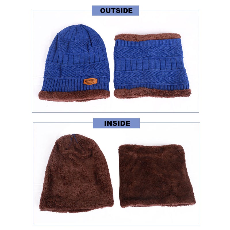 Warm Hat: Dark Red Thicker Cozy Acrylic Knit With Artificial Wool Lining - Ear Protection Cozy Scarf for Outdoor Gear Indoor Comfort Daily Wear - Image 5