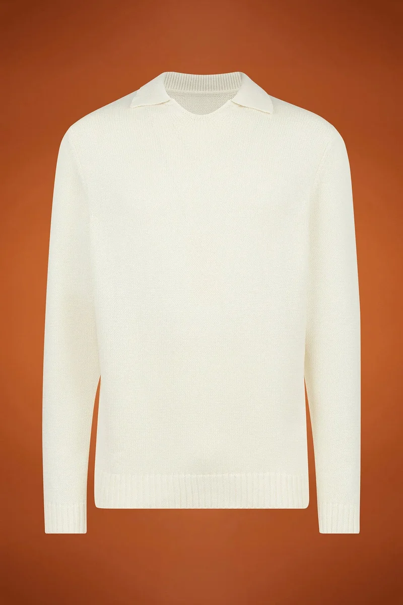 Doppelganger Men's ribbed knit jumper - Cream