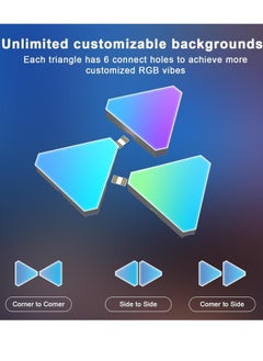 Milatech 10 PCS WIFI Bluetooth 5V USB Triangle Lamps Quantum Atmosphere LED Night Light for Game Bedroom Decoration Creative Decorat Wall Lamps Wifi APP  - Image 4