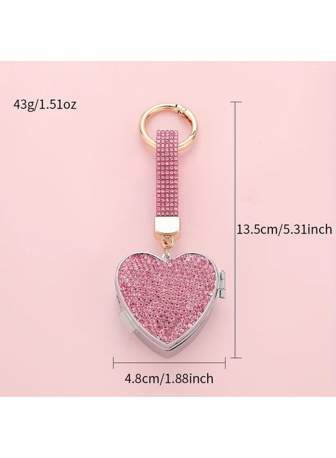 Black Portable Mini Metal Jewelry Box with Keychain Travel Ring Organizer - Image 3