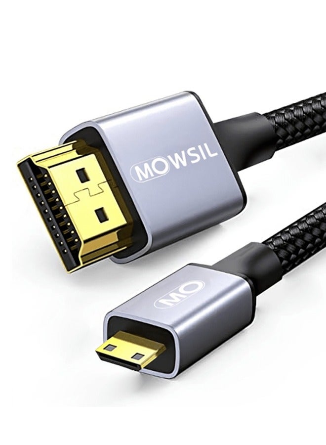 MOWSIL Mowsil Mini HDMI to HDMI Cable for Camera This HDMI to MINI HDMI Cable is ideal solution to enable the MINI HDMI device like Camera/Camcorder to standard HDMI device like laptop/ PC/ TV to steaming video - Image 1
