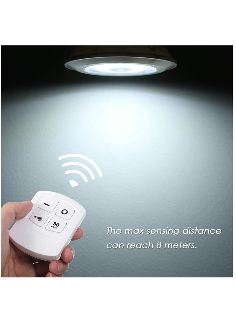 ELTRAZONE 1W COB LED Puck Light 6 Pack with Remote Controller Brightness Adjustable Wireless Dimmable Touch Sensor Control Night Lamp Under Cabinet Lighting Battery Powered Operated for Cabinet Wall - Image 4