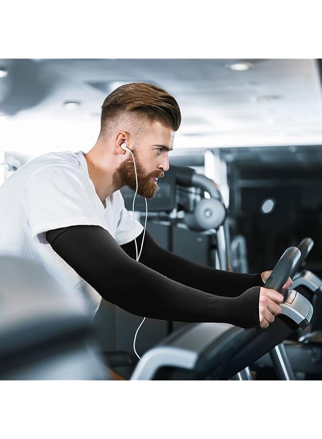 PROMASS Protection Cooling Arm Sleeves for Men and Women, Long Sleeves Cooler Cover Sun Block Protect Arm Hands Skin Protection for All Outdoor Activities (Black) - Image 5