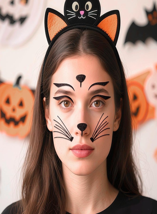 Jacnkb Cat Face Jewels Cat Face Stickers Costume Accessories Face Gems Jewels All In One Halloween Headpiece Stick On - Image 3
