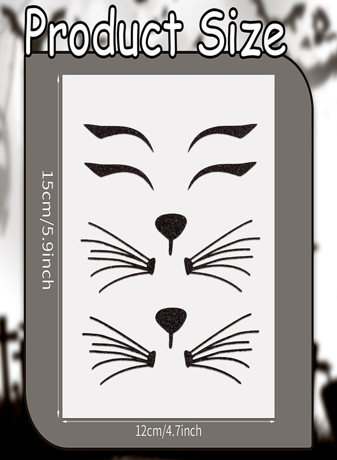 Jacnkb Cat Face Jewels Cat Face Stickers Costume Accessories Face Gems Jewels All In One Halloween Headpiece Stick On - Image 2