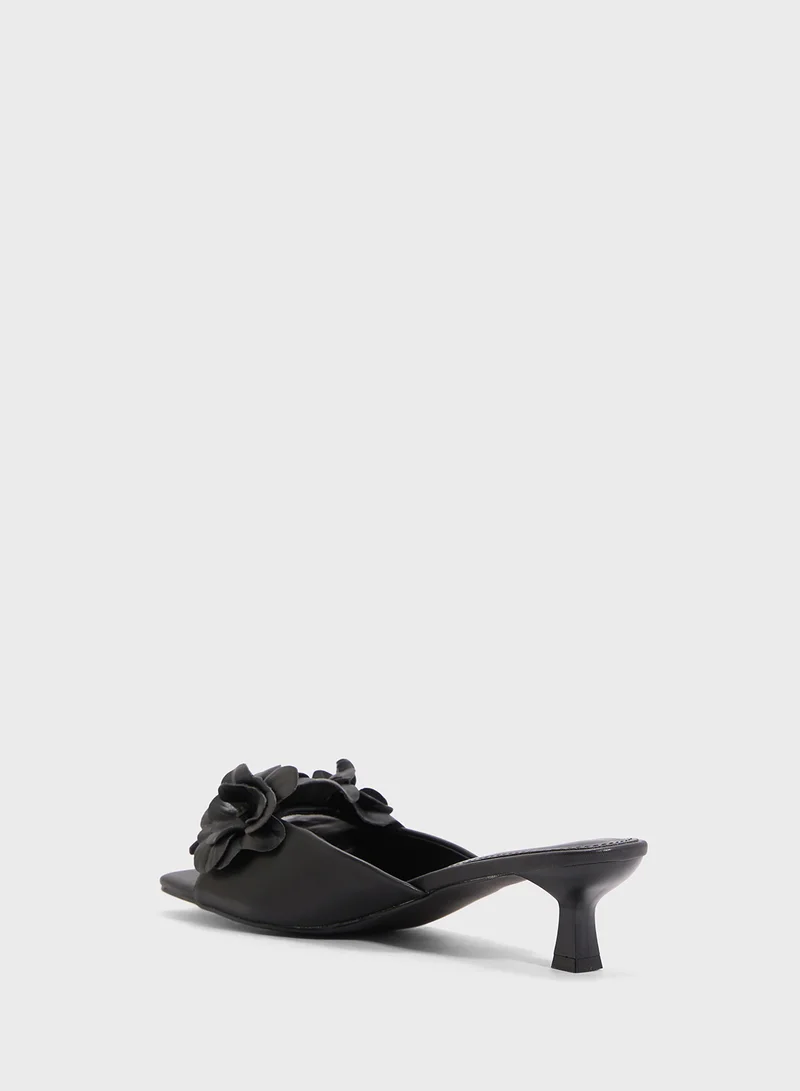 Ginger Heeled Sandal With Floral Detail