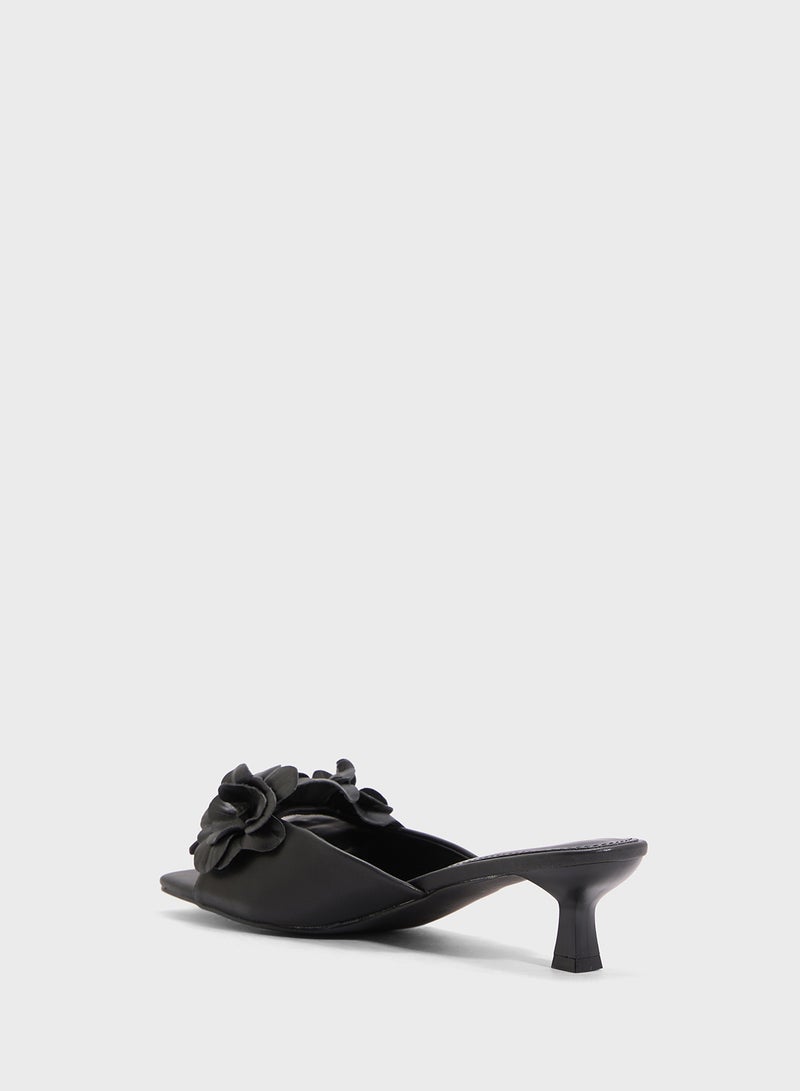 Ginger Heeled Sandal With Floral Detail  - Image 3