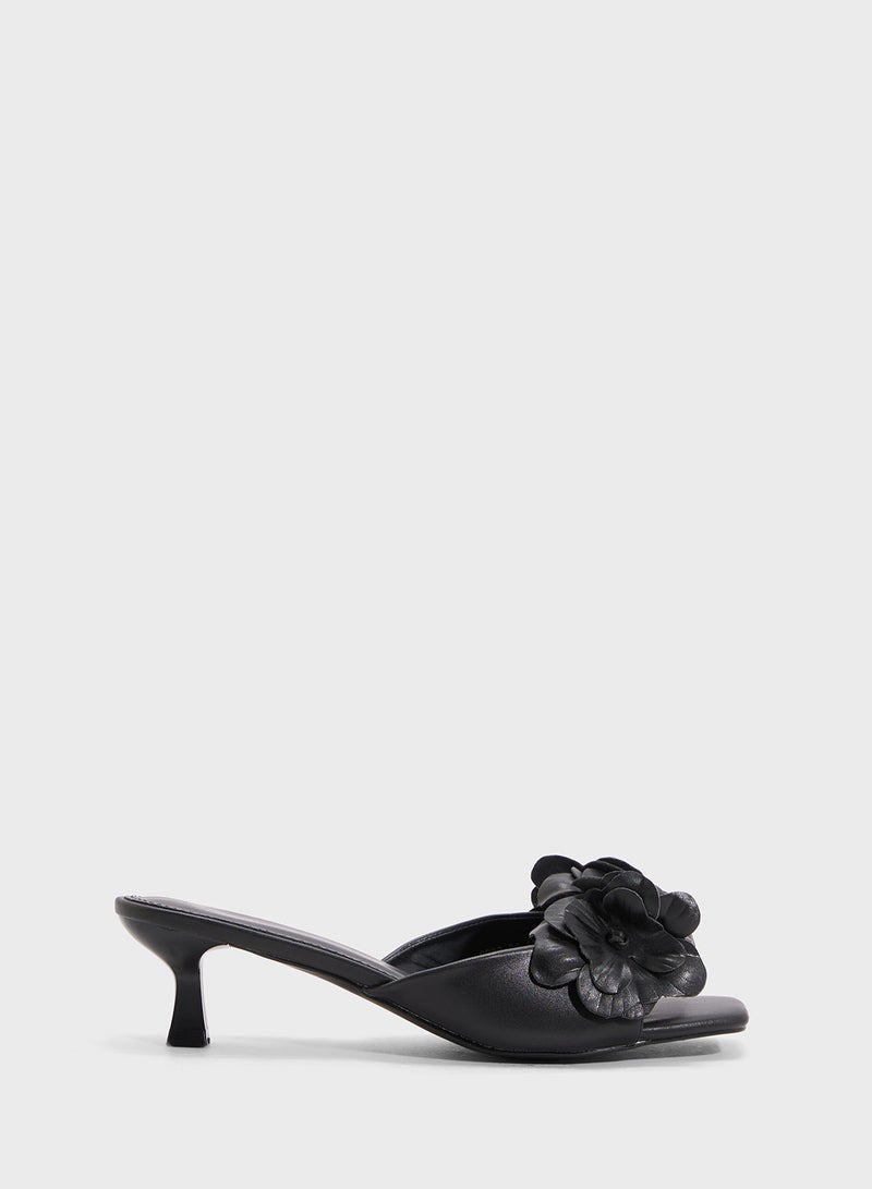 Ginger Heeled Sandal With Floral Detail  - Image 1