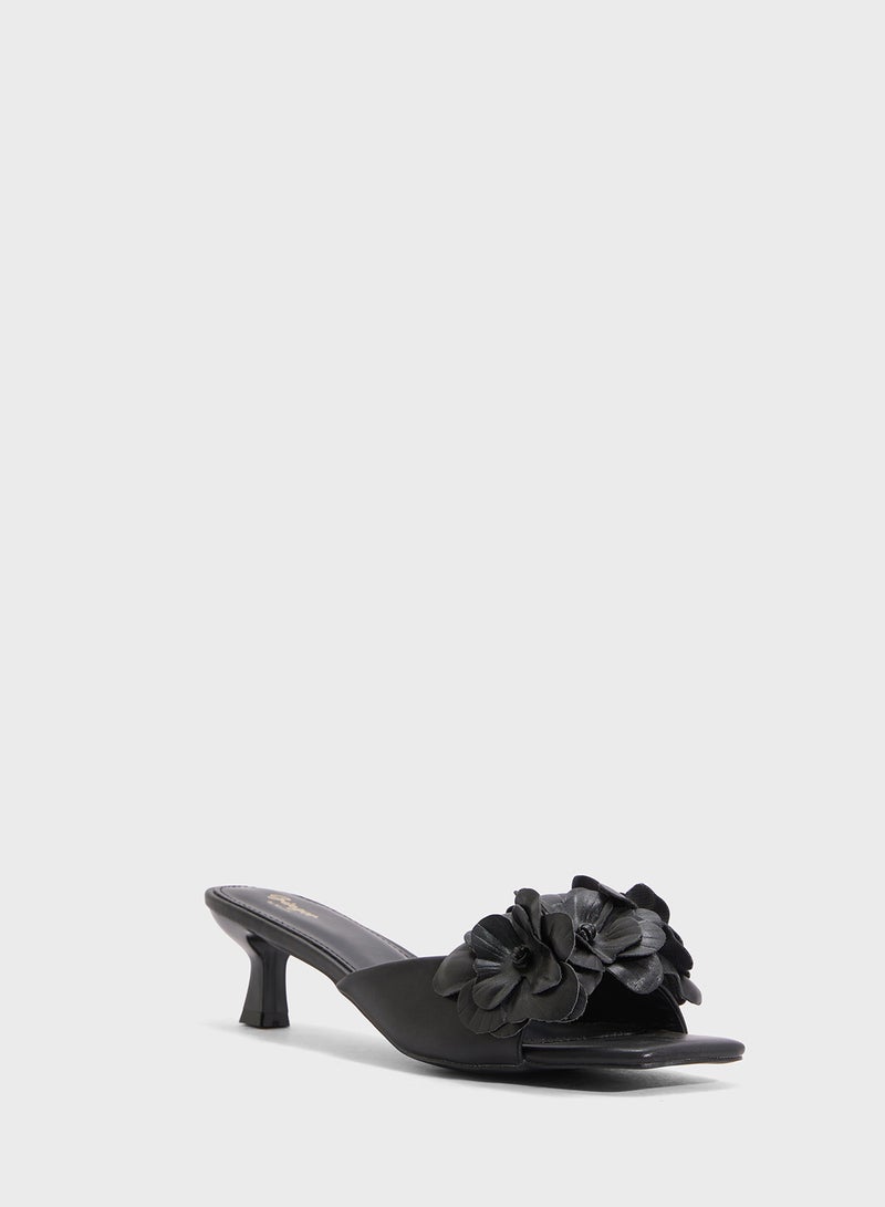 Ginger Heeled Sandal With Floral Detail  - Image 2