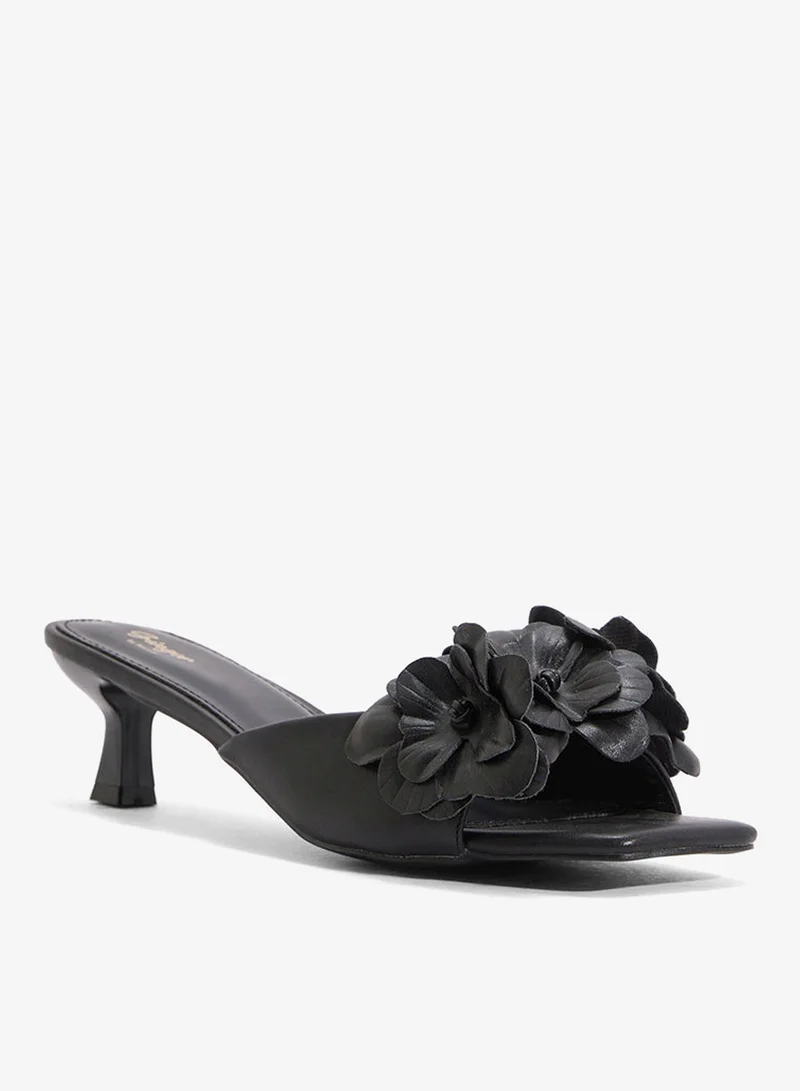 Ginger Heeled Sandal With Floral Detail