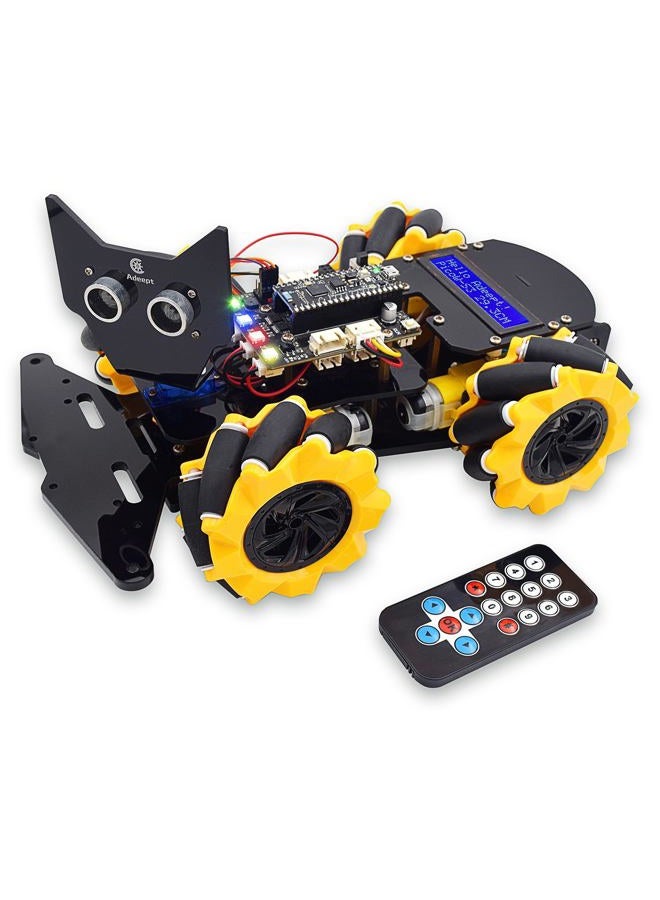 Adeept 4WD Omni-Directional Mecanum Wheels Robotic Car Kit for ESP32-S3 | Banana Pi PicoW-S3 DIY STEM Remote Controlled Educational Robot Kit with LCD1602 Display, Python Code & PDF Tutorials - Image 1