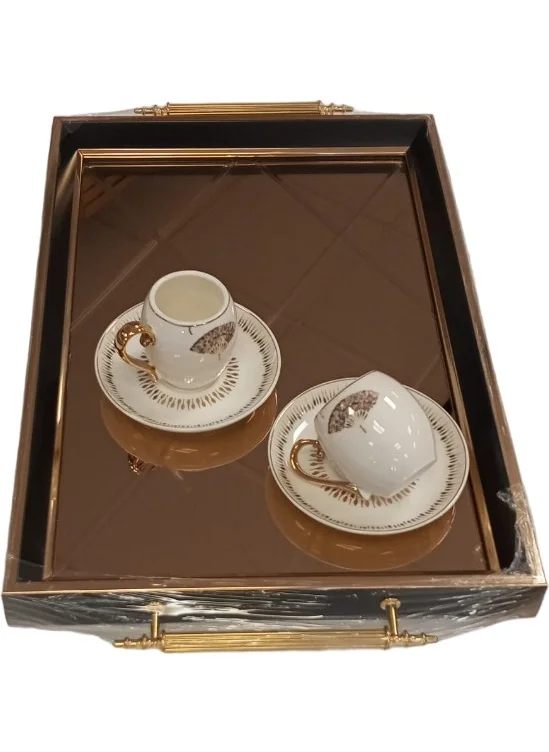 Ete Hometex Luxury Tea Presentation Tray E190 Bronze Mirror 8696474231683