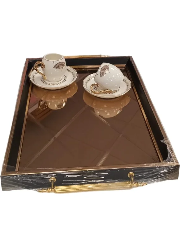 Ete Hometex Luxury Tea Presentation Tray E190 Bronze Mirror 8696474231683