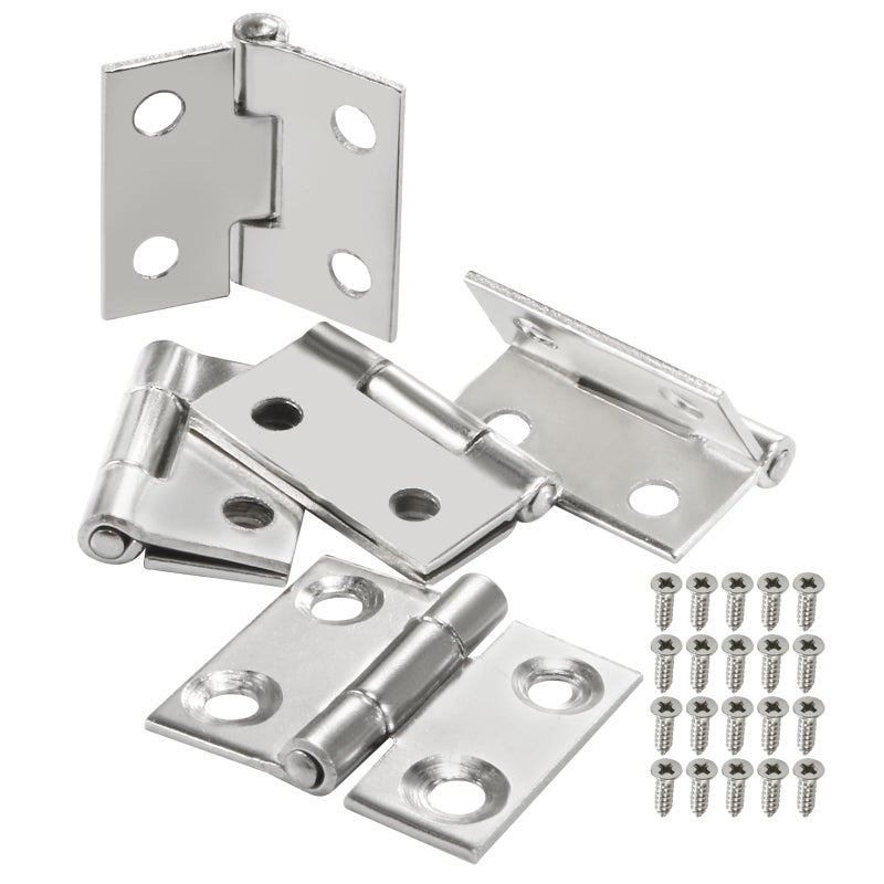 Adyoney 20Pcs Stainless Steel Flat Hinges 1 inch Door and Window Hinges Mini Hinge Boxes Gate Drawer Hinge Size 25x28x48mm1x11x019inch with 80 Screws