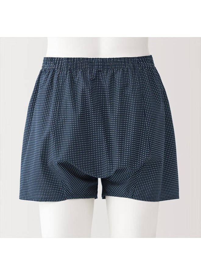 MUJI Muji Men's Lyocell Front Open Flat Angle Pants Fae43c4a Navy Blue Pattern M  - Image 2