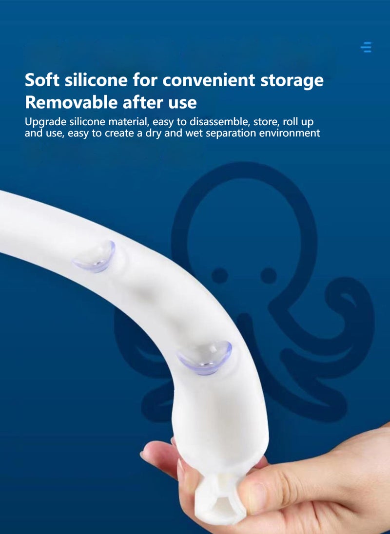 Sharpdo Shower Threshold Water Barrier Bath Shower Dam Barrier Collapsible Bathroom Water Retaining Blocking Strip Guard Stopper Sealing Strip for Shower Stall Wet and Dry Separation for Bathroom - Image 2