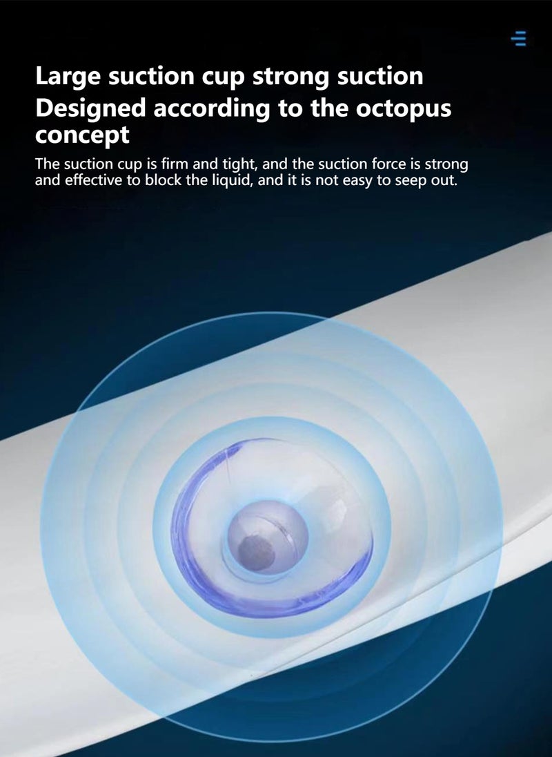 Sharpdo Shower Threshold Water Barrier Bath Shower Dam Barrier Collapsible Bathroom Water Retaining Blocking Strip Guard Stopper Sealing Strip for Shower Stall Wet and Dry Separation for Bathroom - Image 4