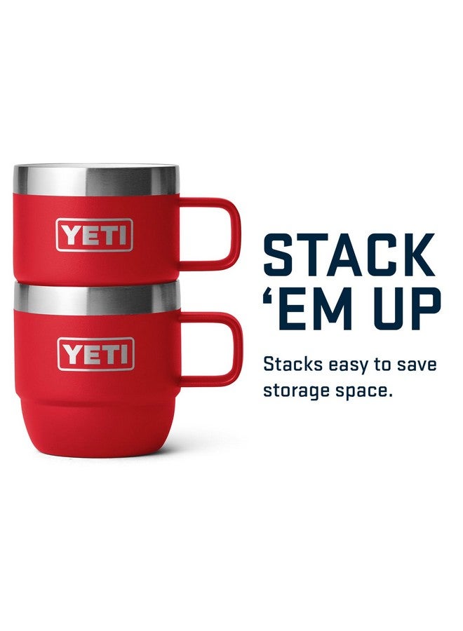 YETI YETI Rambler 6 oz Stackable Mug, Stainless Steel, Vacuum Insulated Espresso/Coffee Mug, 2 Pack, Rescue Red - Image 5