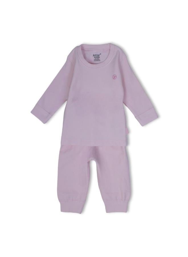 Junior Baby Girls Cotton Thermal Set – Pink - Image 1