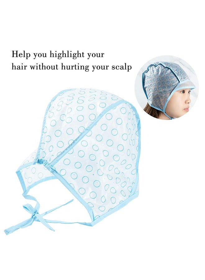 Generic 2 Pcs Hair Dye Cap, Hair High Gloss Dye Hat with Plastic Hooks, Reusable Perforated Flip Salon Hair Cap and Hook Kit - Blue - Image 2
