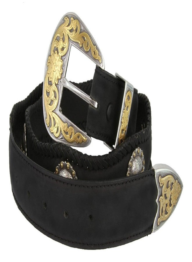 بيلتس.كوم حزام جلدي غربي مزخرف بحواف مقوسة، مصنوع من جلد الثيران طويلة القرون، بعرض 1.5 بوصة. - Image 3