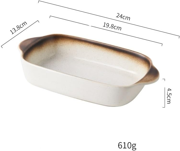 Baking Dish 700ML Cheese Baked Rice Tray Household Ceramic Baking Oven Microwave Oven Baking Tray Kitchen Utensils Oven Dish(Red) - Image 2