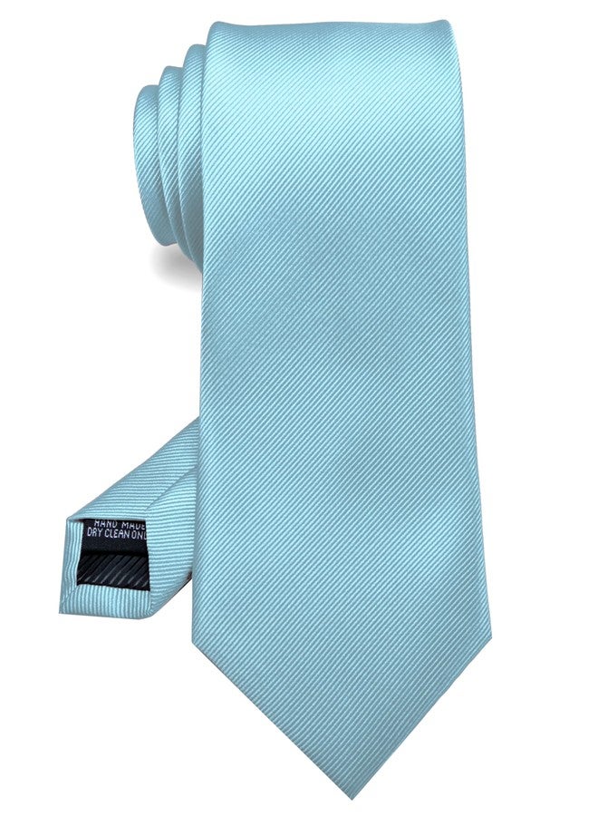 RBOCOTT Silk Glacier Lake Blue Tie Business Wedding Formal Necktie for Men (70) - Image 1