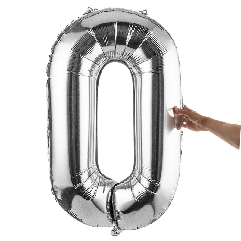 Restaurantware بالون حروف بالونيفاي 40 بوصة، بالون حروف كبير - حرف O، بالون ميوار فضي ذاتي الإغلاق، حلقة تعليق، زينة لعيد الميلاد، الزفاف، أو التخرج - Image 2