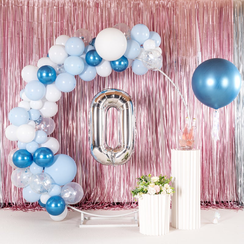 Restaurantware بالون حروف بالونيفاي 40 بوصة، بالون حروف كبير - حرف O، بالون ميوار فضي ذاتي الإغلاق، حلقة تعليق، زينة لعيد الميلاد، الزفاف، أو التخرج - Image 4