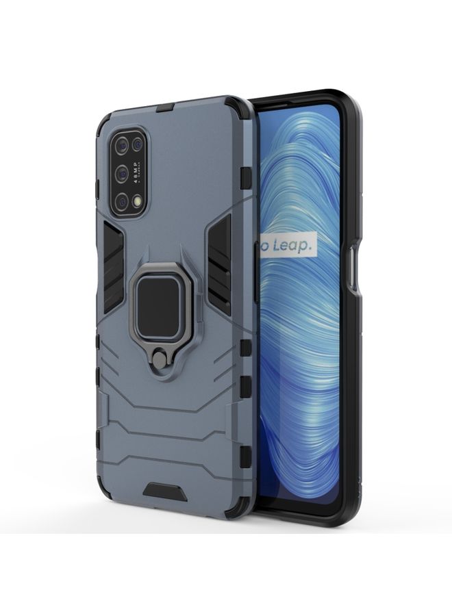 HuHa Case Cover For Realme V5 5G PC + TPU Shockproof Protective Case with Magnetic Ring Holder Navy Blue