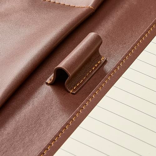 Gallaway Leather Genuine Leather Zippered Portfolio Organizer, Executive Business Binder Padfolio for Men and Women, Holder for Notebook Planner,Resume,Documents,Cards and iPad (Brown) - Image 4