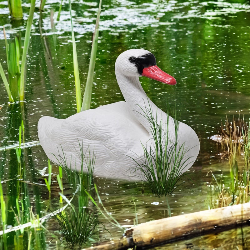 Galashield Swan Decoys for Geese Floating Swan Decoy for Pool Pond Lake