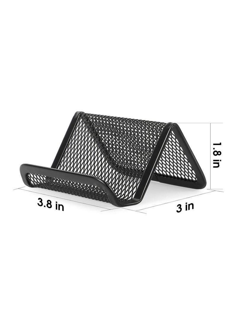 Oasisgalore 3PCS Metal Mesh Business Card Holder, Desktop Display Stand for Office (Holds 50 Cards)  - Image 5