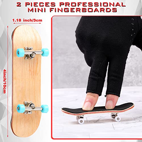 Charniol 2 Pieces Wooden Finger Skateboard Park Mini Finger Boards Toy Professional Skateboard with Mini Screws Driver Fingertip Movement Novelty Toys for Teens and Adults - Image 2