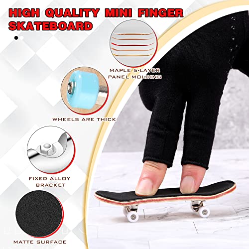 Charniol 2 Pieces Wooden Finger Skateboard Park Mini Finger Boards Toy Professional Skateboard with Mini Screws Driver Fingertip Movement Novelty Toys for Teens and Adults - Image 4