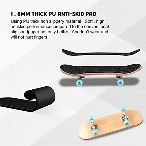 Charniol 2 Pieces Wooden Finger Skateboard Park Mini Finger Boards Toy Professional Skateboard with Mini Screws Driver Fingertip Movement Novelty Toys for Teens and Adults - Image 5