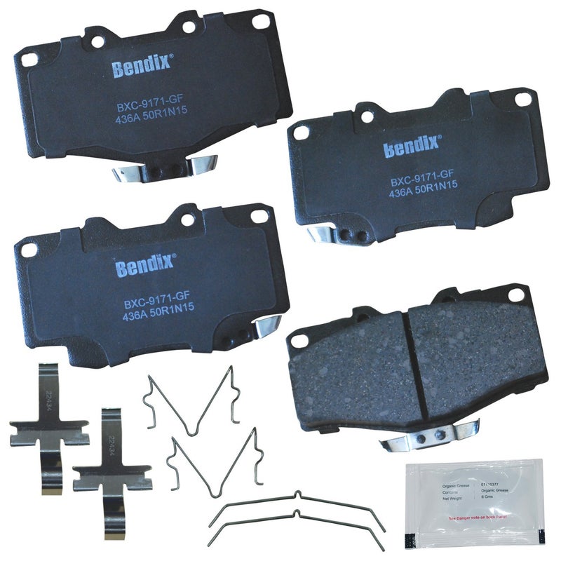 Bendix Priority1 CFC436A Ceramic Front Brake Pads for Toyota 4Runner 2002-2001, Hilux 2004, Tacoma 1998-1995 - Image 2