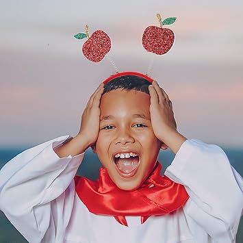 TOPBATHY TOPBATHY Fruit Headband Glitter Apples Head Boppers Red Hair Hoop Holiday Festival Hair Accessory for Women Girls Kids Children - Image 3