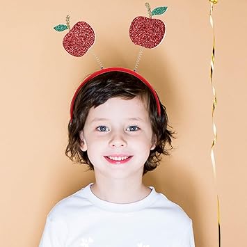 TOPBATHY TOPBATHY Fruit Headband Glitter Apples Head Boppers Red Hair Hoop Holiday Festival Hair Accessory for Women Girls Kids Children - Image 4