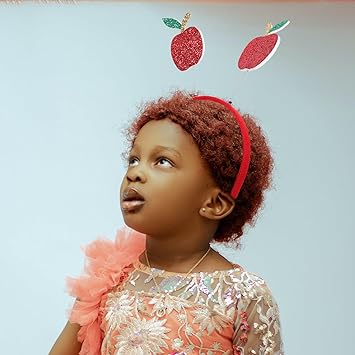 TOPBATHY TOPBATHY Fruit Headband Glitter Apples Head Boppers Red Hair Hoop Holiday Festival Hair Accessory for Women Girls Kids Children - Image 5