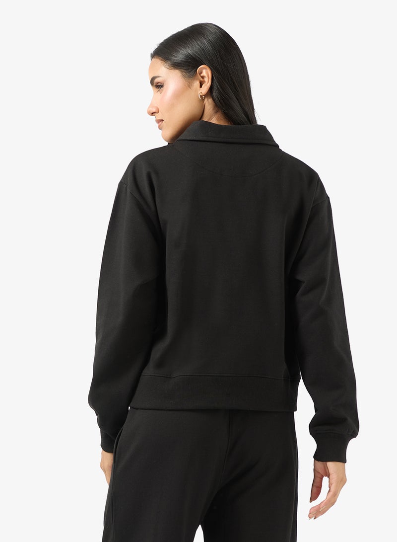 Ginger Basics Cotton Zip Up Oversize Sweatshirt - Image 2