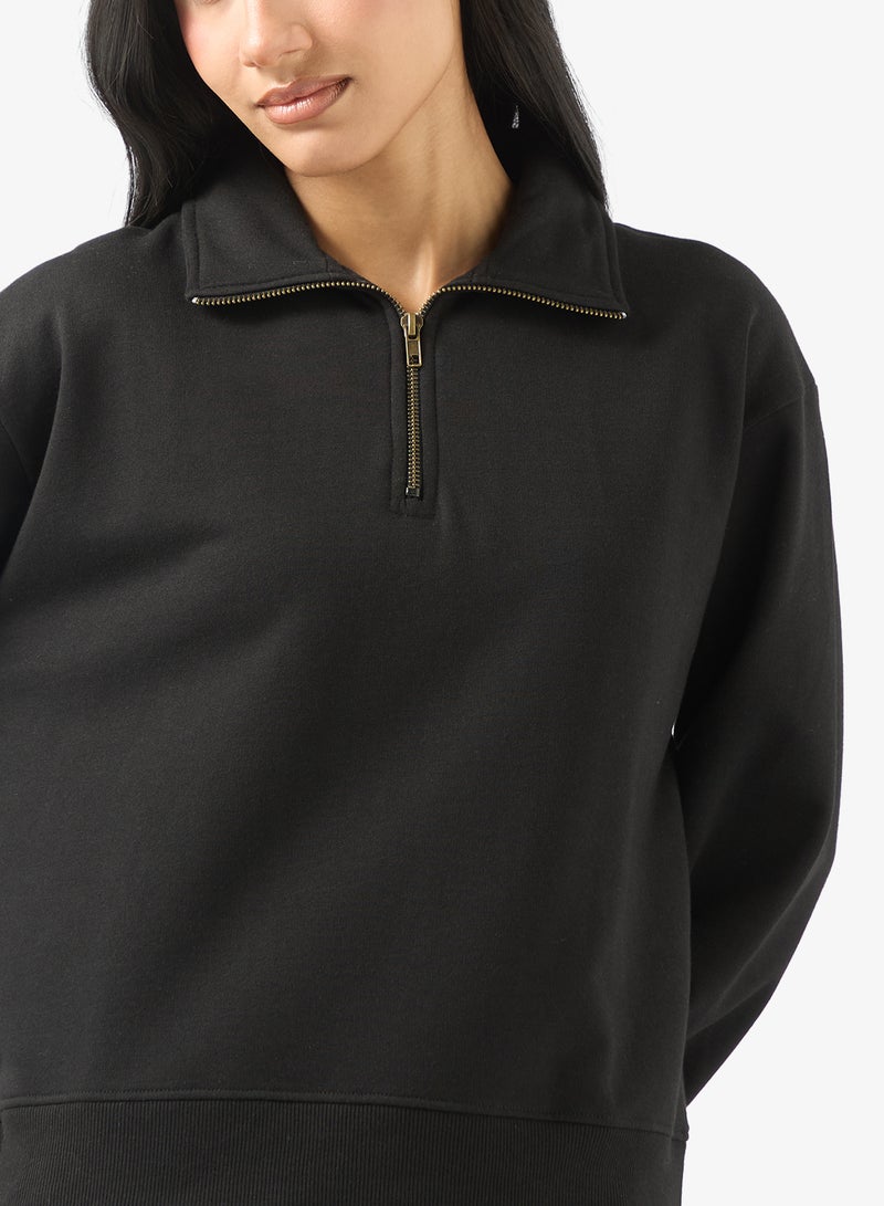 Ginger Basics Cotton Zip Up Oversize Sweatshirt - Image 3
