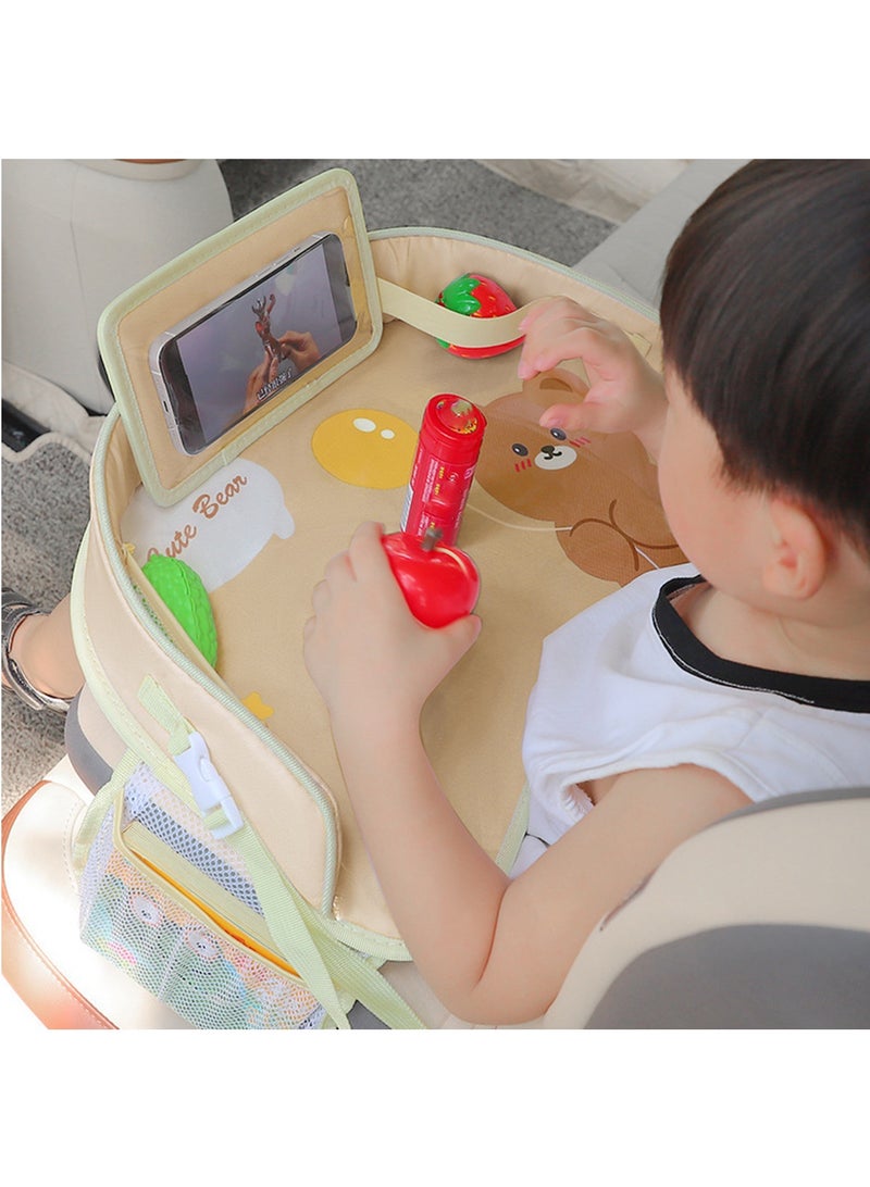 Hihonor Kids Travel Tray Seat Lap, Activity Half Surrounded Organizer with Transparent Bag Side Pocket for Strollers Car Child Seat Car Seat Attachable Storage & Organizers, Rabbit - Image 5