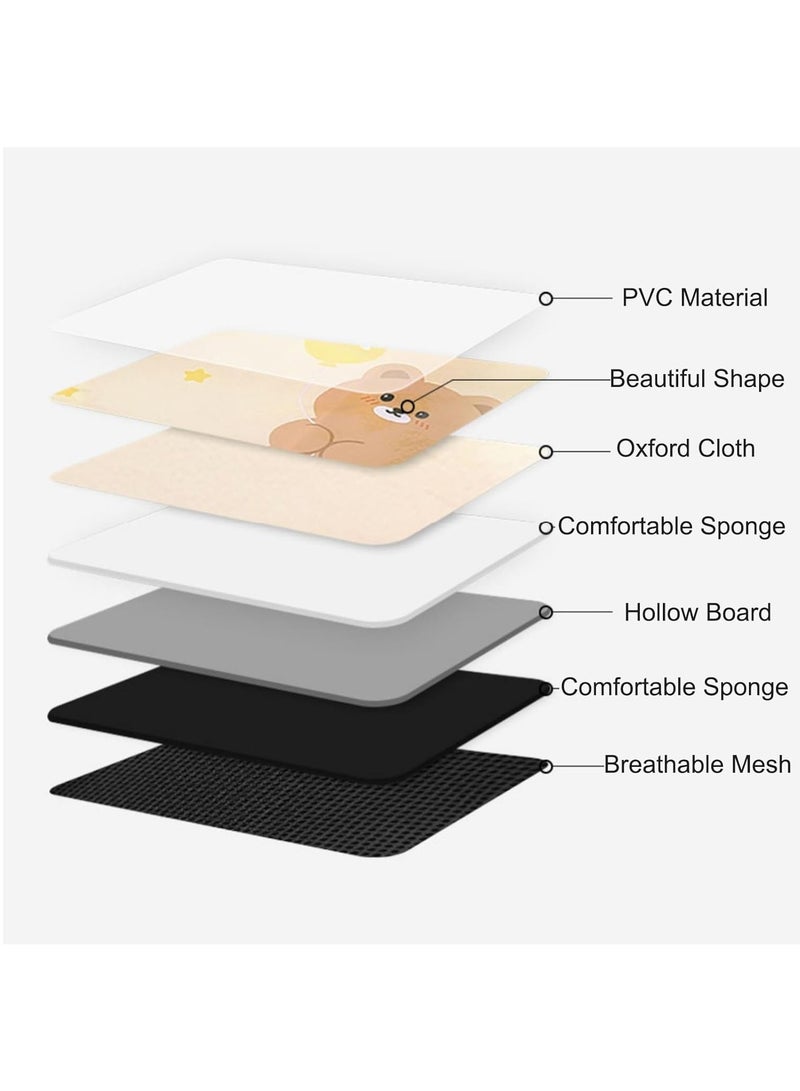 Hihonor Kids Travel Tray Seat Lap, Activity Half Surrounded Organizer with Transparent Bag Side Pocket for Strollers Car Child Seat Car Seat Attachable Storage & Organizers, Rabbit - Image 2